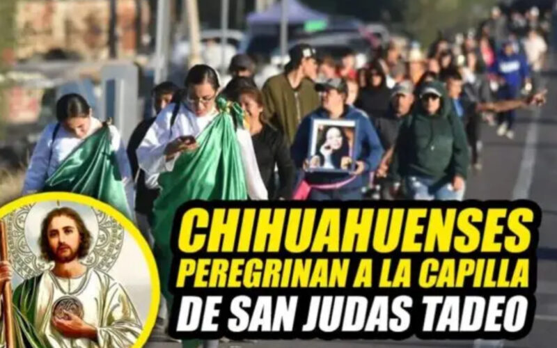 Fe que mueve montañas: cientos de chihuahuenses peregrinan hasta la capilla de San Judas Tadeo