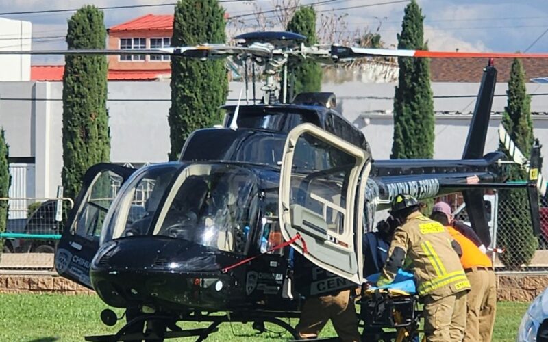 SSPE realiza traslado aeromédico de emergencia de Cuauhtémoc a Torreón