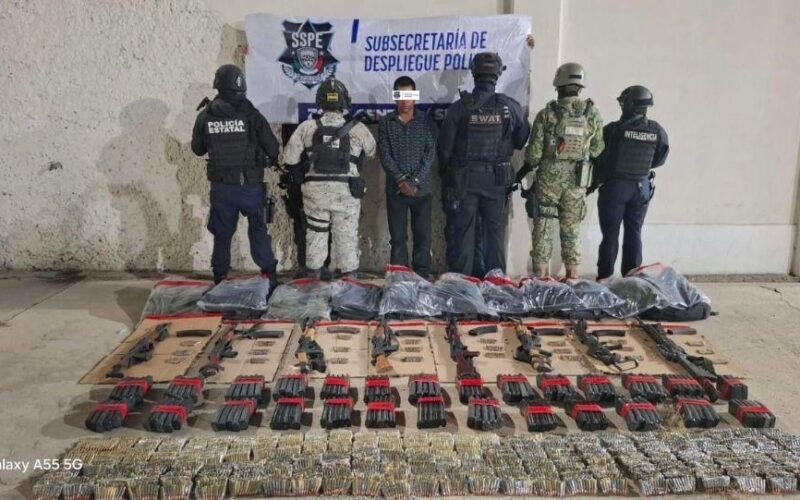 Neutralizan SSPE y Fuerzas Federales a presunto generador de violencia armado con arsenal y más de 6 mil balas en la Sierra Tarahumara