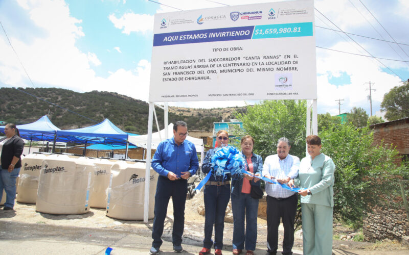 Inauguran rehabilitación del subcolector Cantaranas en San Francisco del Oro