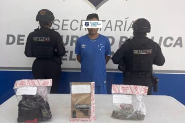Detiene SSPE a hombre armado con droga durante operativo en Ciudad Juárez