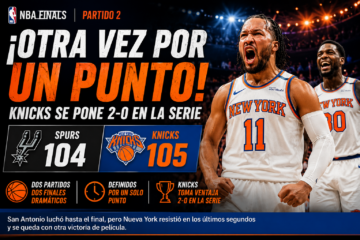 Knicks vuelve a ganar por la mínima y toma ventaja de 2-0 sobre Spurs en las Finales