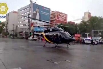 Helicóptero de la SSC aterriza en plena avenida para trasladar hígado destinado a trasplante