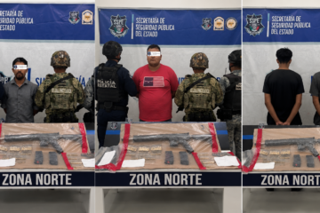 Operativo en Samalayuca deja cuatro detenidos; aseguran armas y cartuchos
