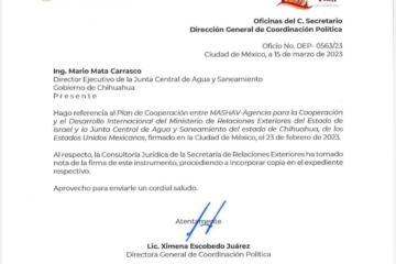 Mario Mata exhibe oficio de la SRE sobre convenio entre JCAS e Israel