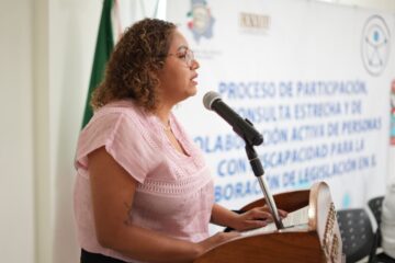 Elizabeth Guzmán exhorta a Maru Campos a firmar convenio para garantizar pensión universal a personas con discapacidad