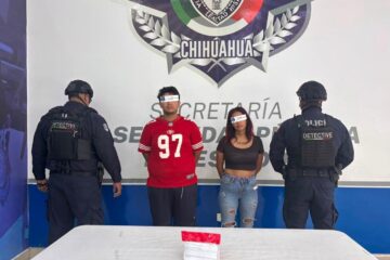 Detiene SSPE a pareja con presunta droga en Ciudad Juárez; reforzarán operativos de seguridad
