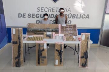 Decomisan lanzacohetes antitanque, armas y fentanilo en operativo de la SSPE en Ciudad Juárez