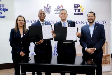 Marco Bonilla y Renard Johnson firman hermanamiento entre Chihuahua y El Paso