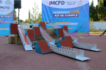 Equipan Estadio Olímpico con nuevos arrancaderos para fortalecer el atletismo en Chihuahua