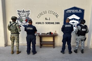 SSPE asegura armas hechizas, celulares y objetos prohibidos durante revisión en el Cereso No. 1 de Aquiles Serdán