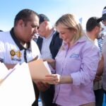 Maru Campos supervisa obras viales en la región centro-sur durante la Ruta Chihuahua